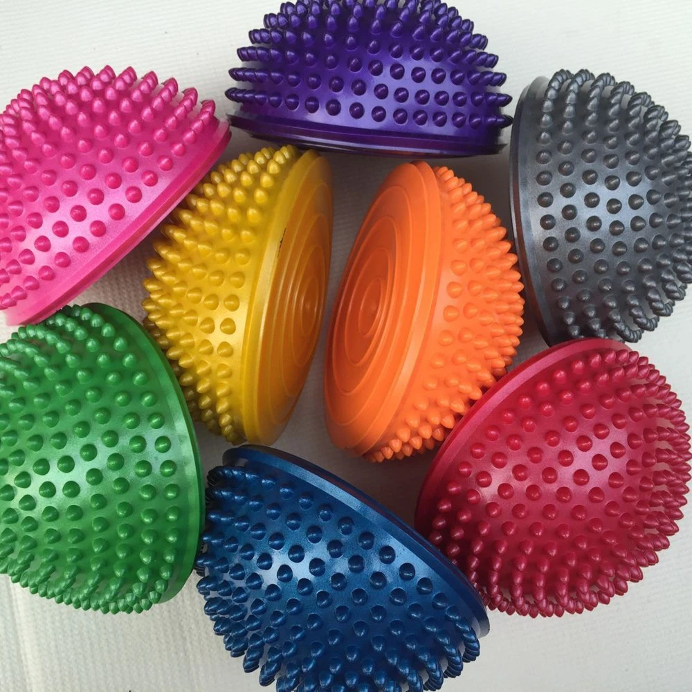 Half Round Spiky Massage Anti Burst Fitness Yoga Balance Gym Ball with Pump