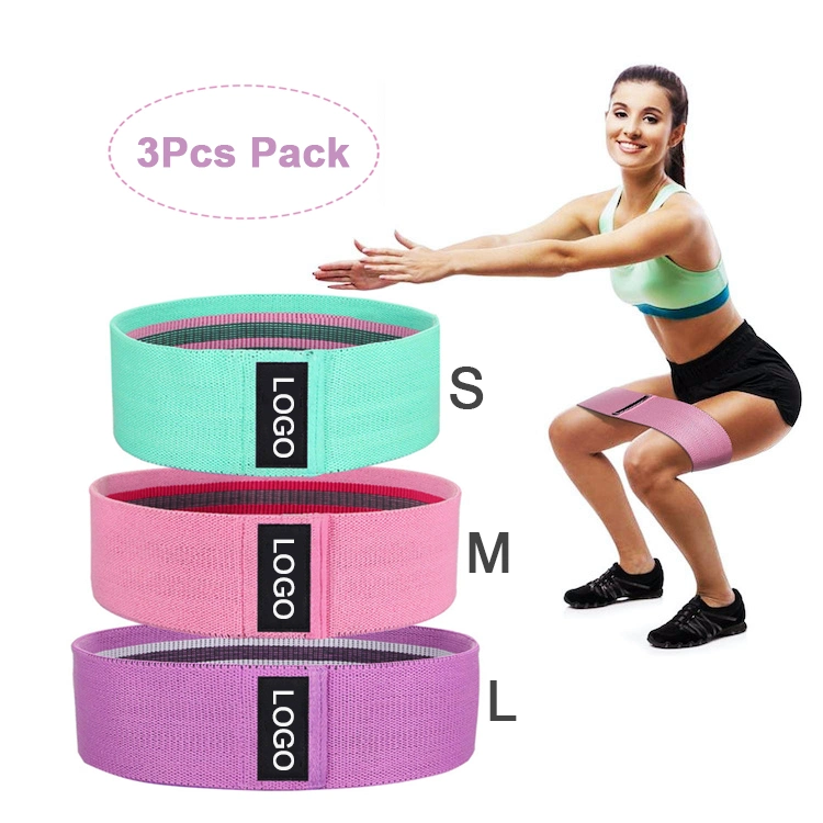 Factory Custom Brand Logo Hip Circle Yoga Exercise Non Slip Resistance Bands Set, Amazon Top Sell Heavy Stretchy Fitness Workout Home Wide Booty Loop Bands
