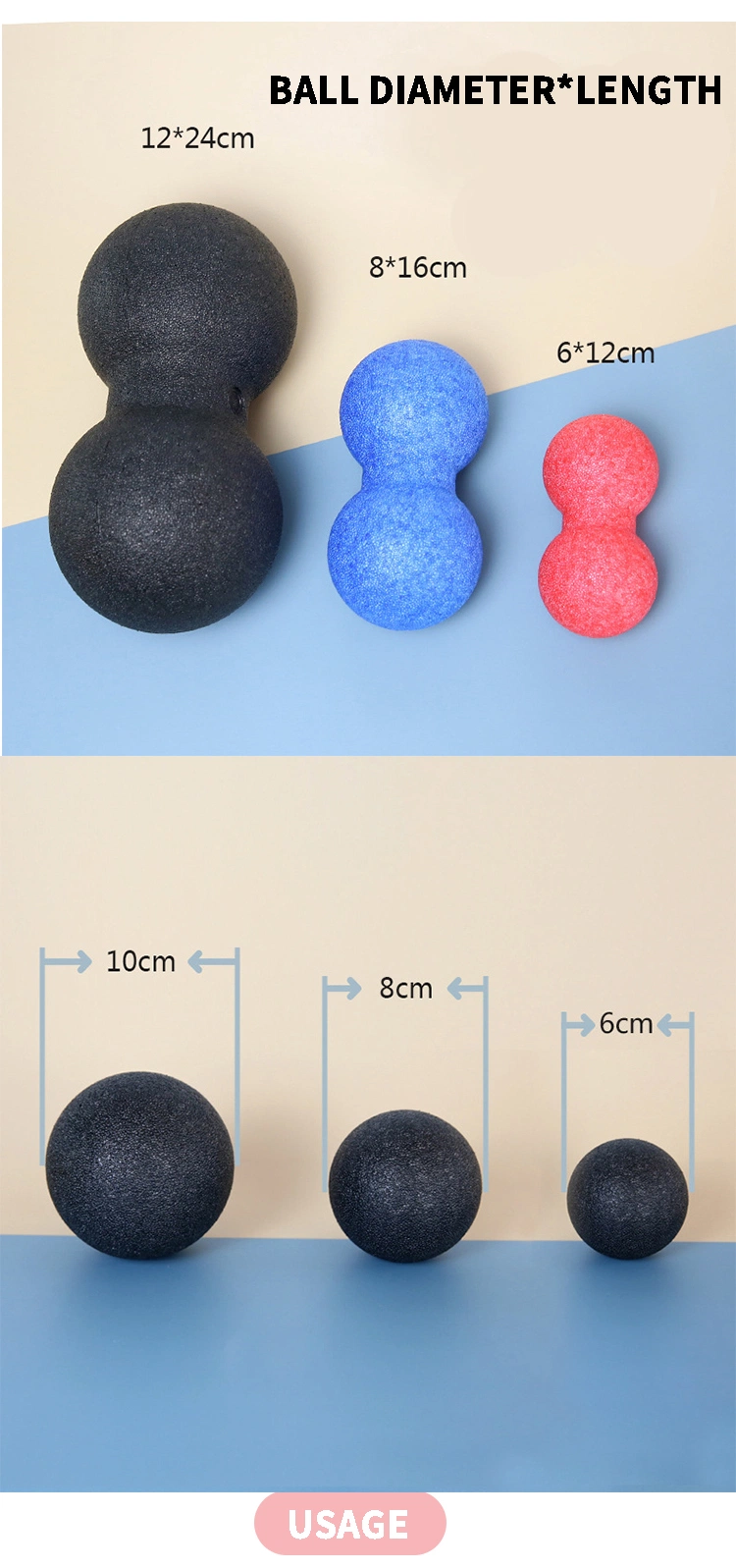 New product EPP Foam Peanut Gym Muscle Relaxation Holding Yoga Fitness Ball