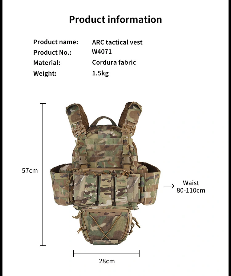 Sabado Tactical Security Work Safety Military Vest Molle Modular Plate Carrier Dump Pouch Combat Training CS Armor Bullet Proof Vest