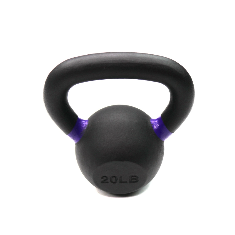 Black Cast Iron Kettlebell with Colour Rings