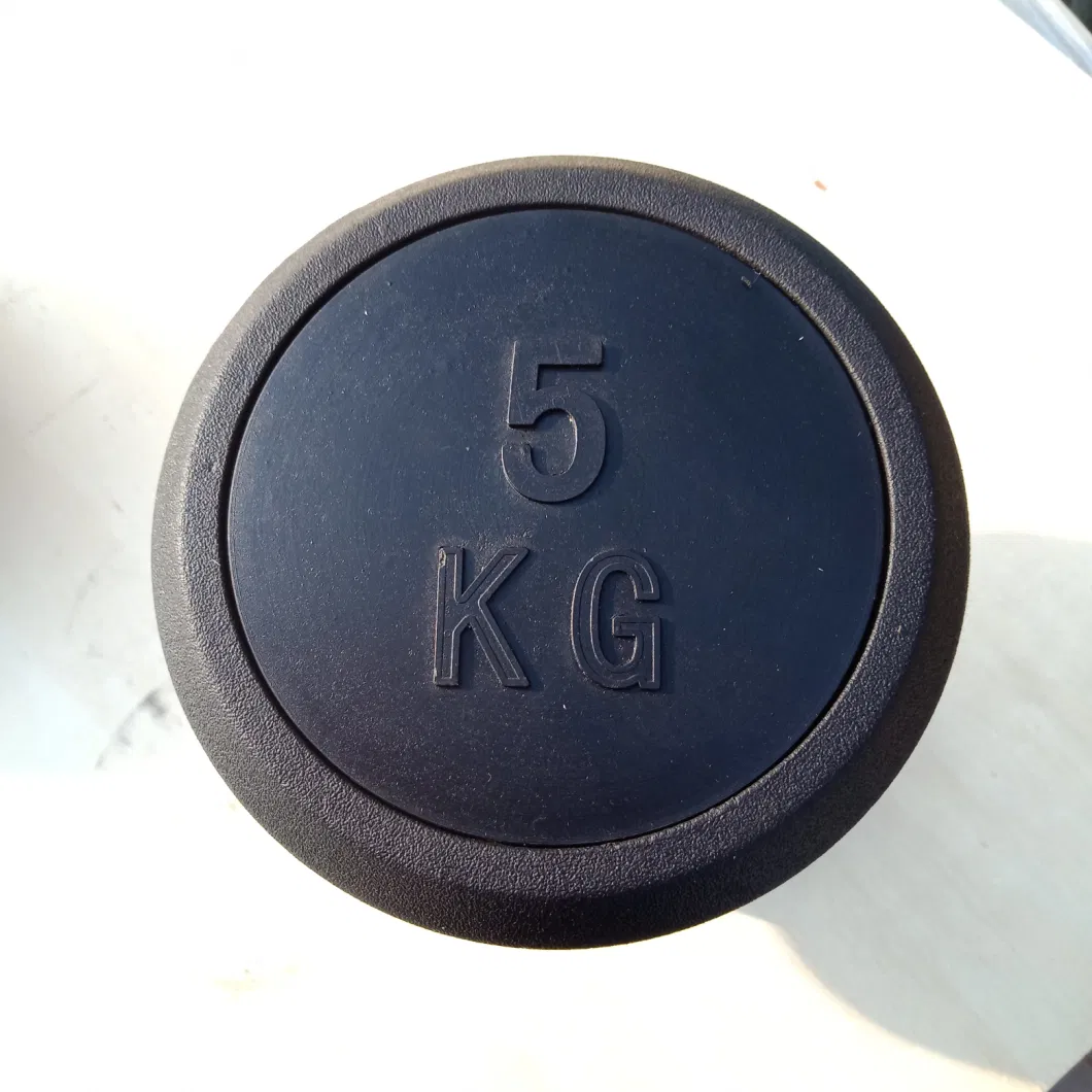 Black Round Head Rubber Coated Dumbbell in 2.5-50kg