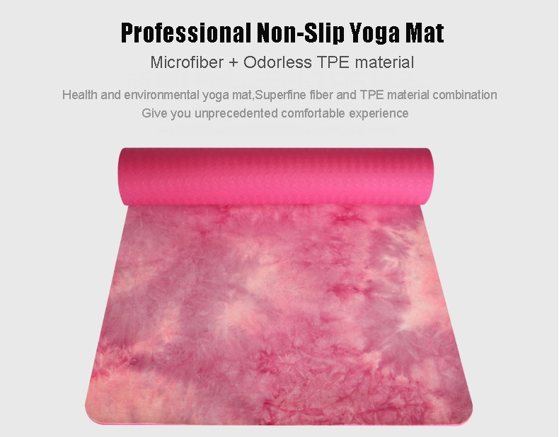 OEM Factory Microfiber Custom Print Yogamat Design Logo Natural Rubber Yoga Matt Pilates Mat Yoga Exercise Mat Eco Friendly Suede TPE Yoga Mat Gym Equipment