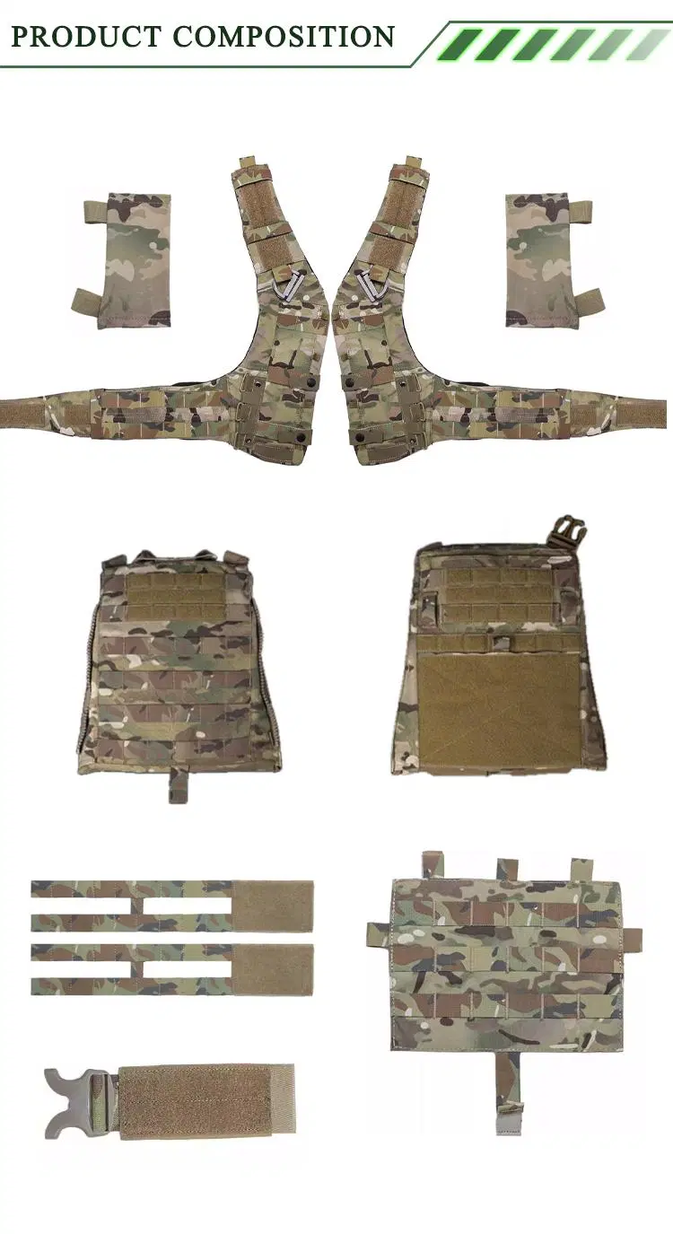 Heavy-Duty Camo Combat Molle Functional Training Weighted Weight Plate Carrier Military Style Tactical Vest