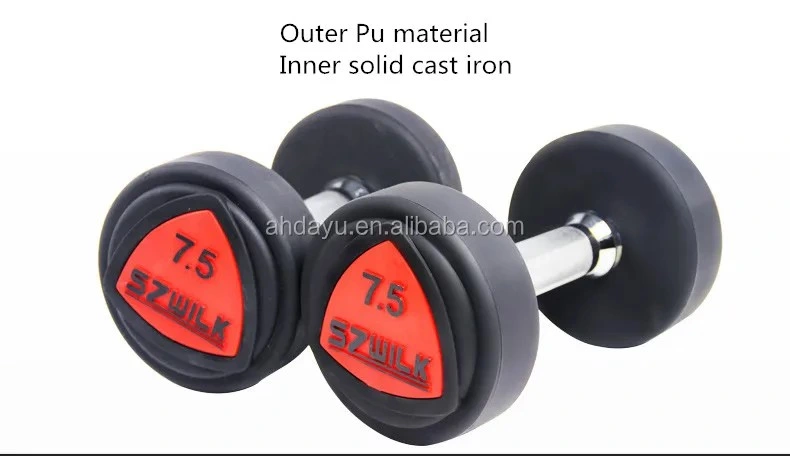 High Quality Durable Round Head PU Coated Dumbbell