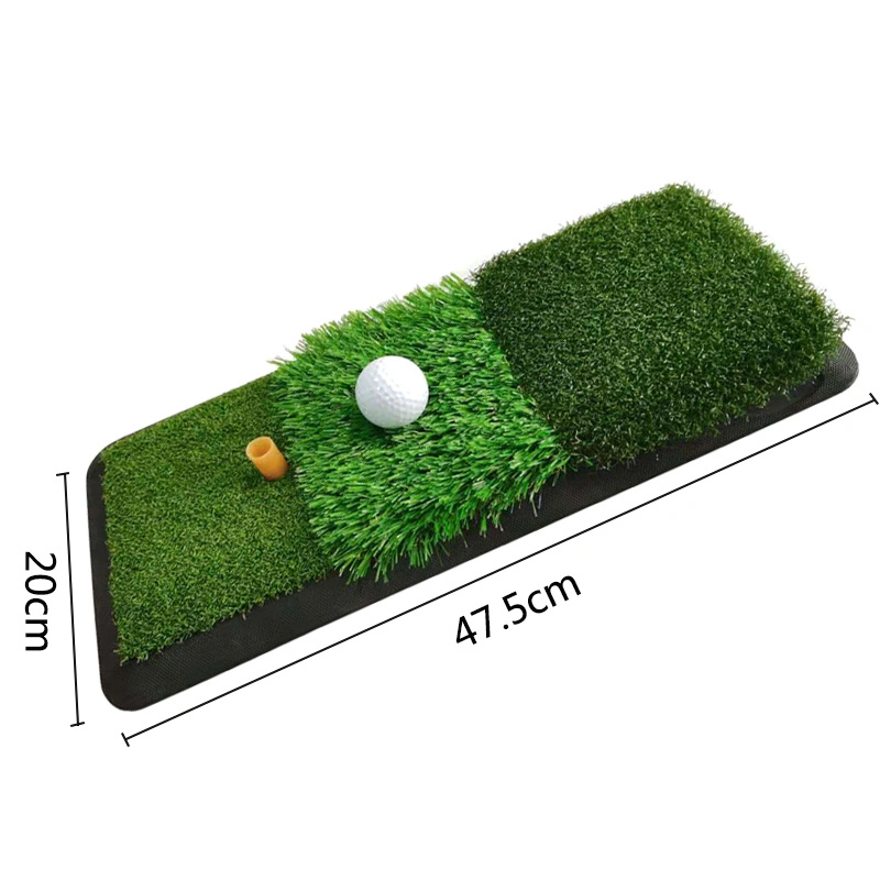 Golf Training Mat Long and Short Grass 3 in 1 Golf Swing Pad