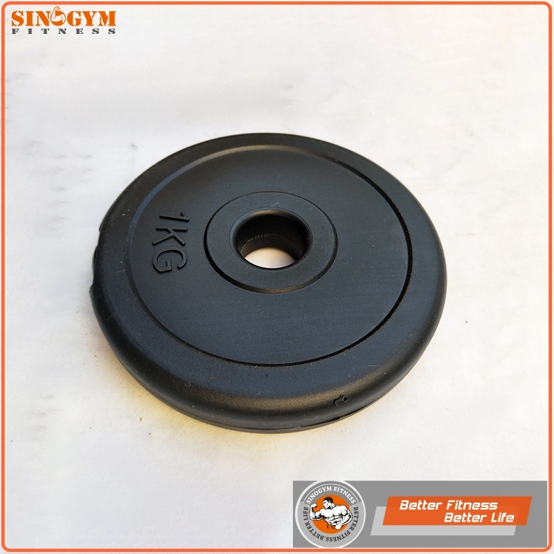 Black Plastic PE Cement Dumbbell Weight Plate