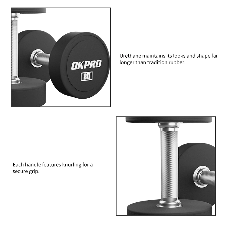 Wholesale Customizable Weight Lifting Round Dumbbell Sports Gym Equipment Rubber Dumbbell