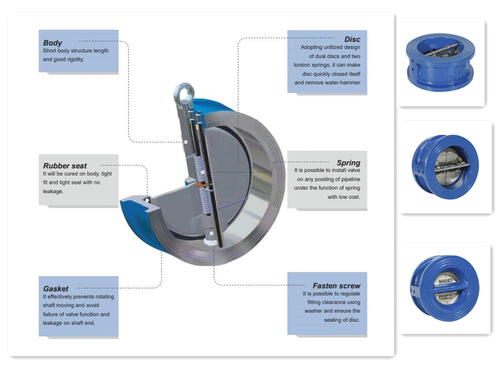 ASME Wafer Dual Plate Check Valve API609 Dual Plate Wafer Check Valve