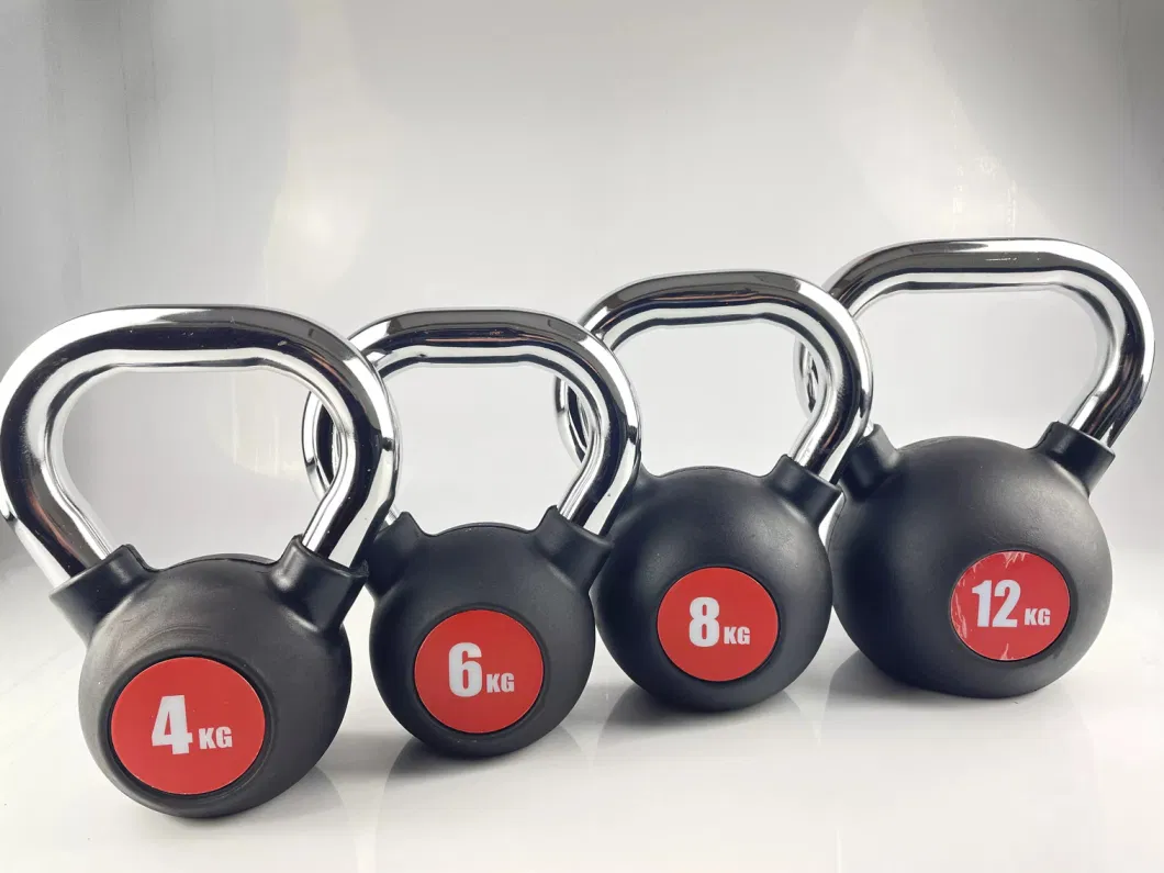 Gym Home Fitness Exercise Rubber Coated Kettlebell with Handle