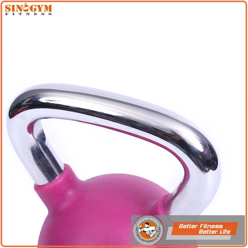 Color PU Urethane Kettlebell with Chromed Handle