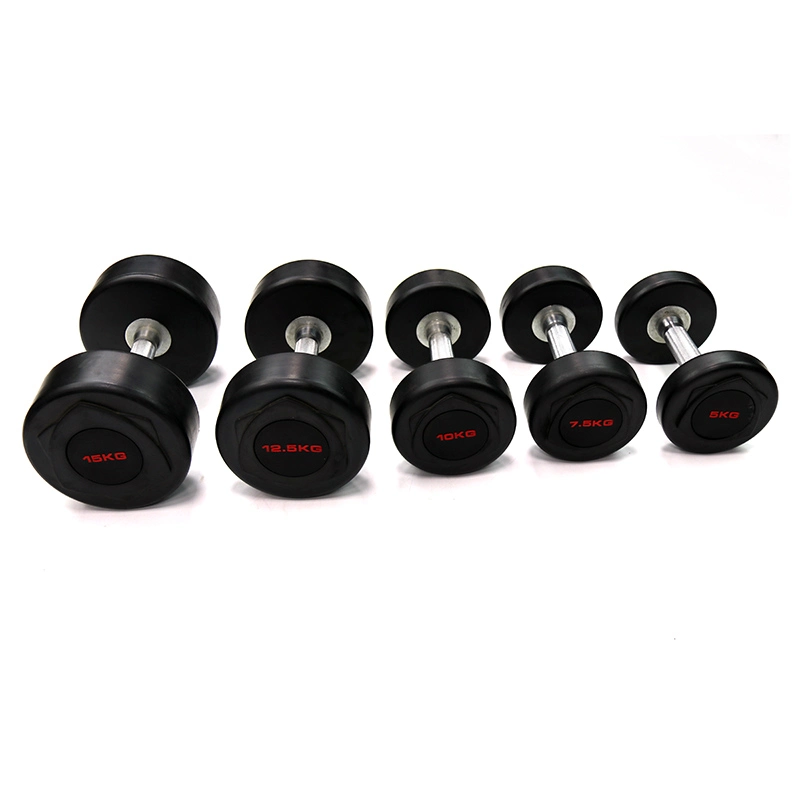 Hot Sell Black Round Rubber Coated Dumbbell