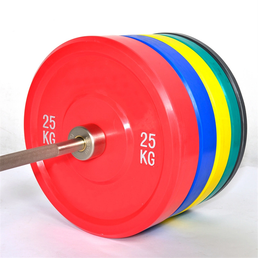 Colorful Gym Steel Barbell Competition Sports Equipment Solid Virgin Training Colour Black Crossfit Weight Rubber Bumper Plates Plate