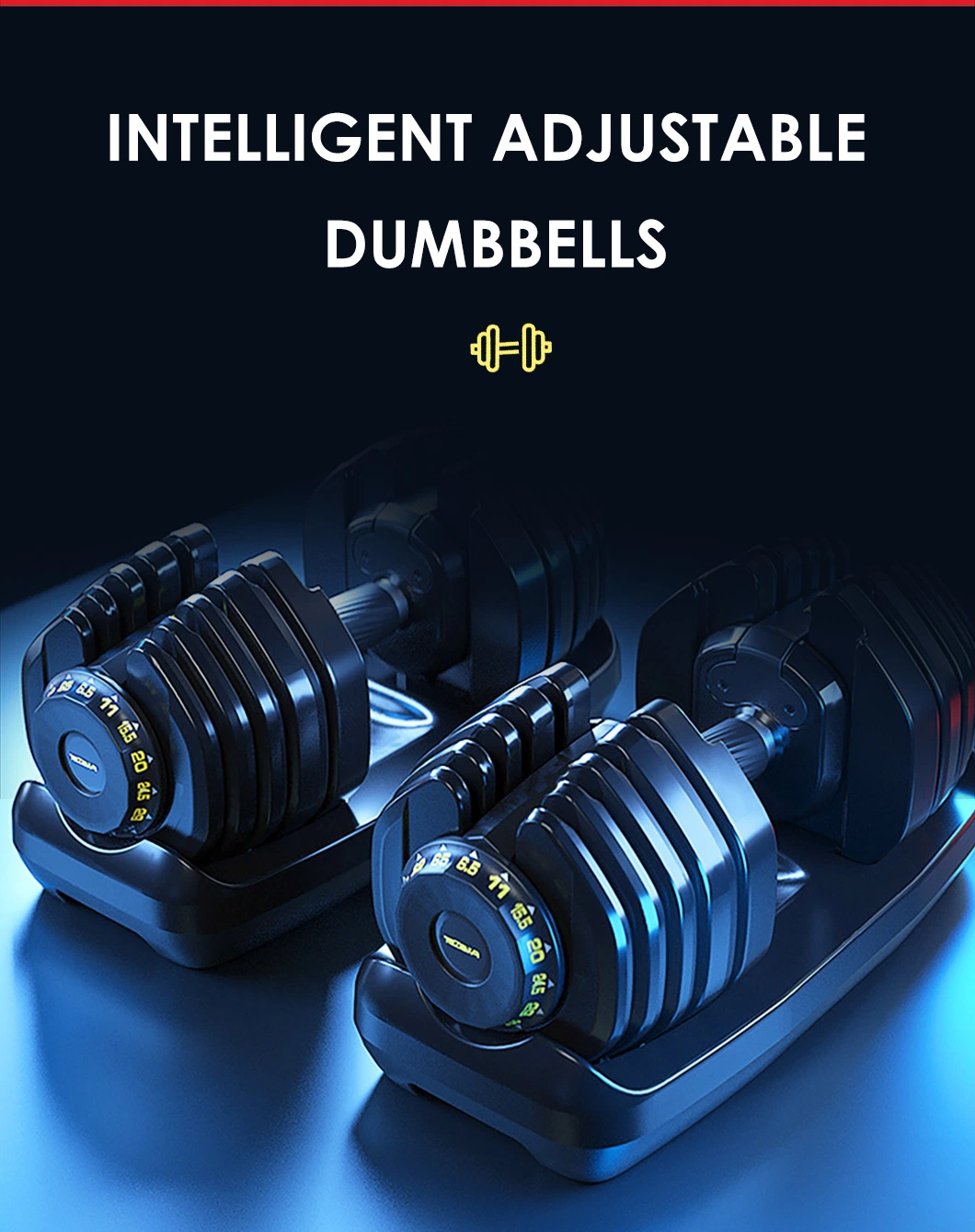 Wholesale Fitness Equipment Exercise Dumbbells Weight Set 90 Lb Adjustable Dumbbells