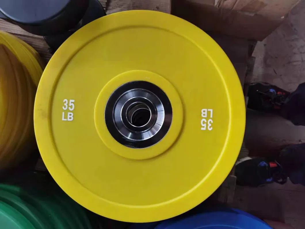 Gym Use Weight Lifting CPU Professional Bumper Plate with Chrome Hub