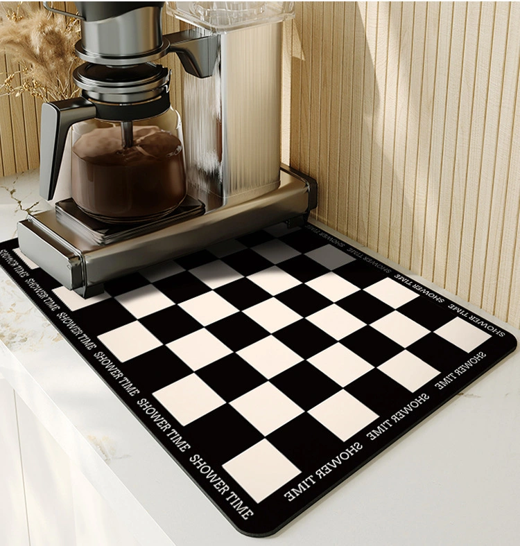 Coaster and Placemat Kitchen Drain Dish Drying Mat Anti-Slip Bar Mat