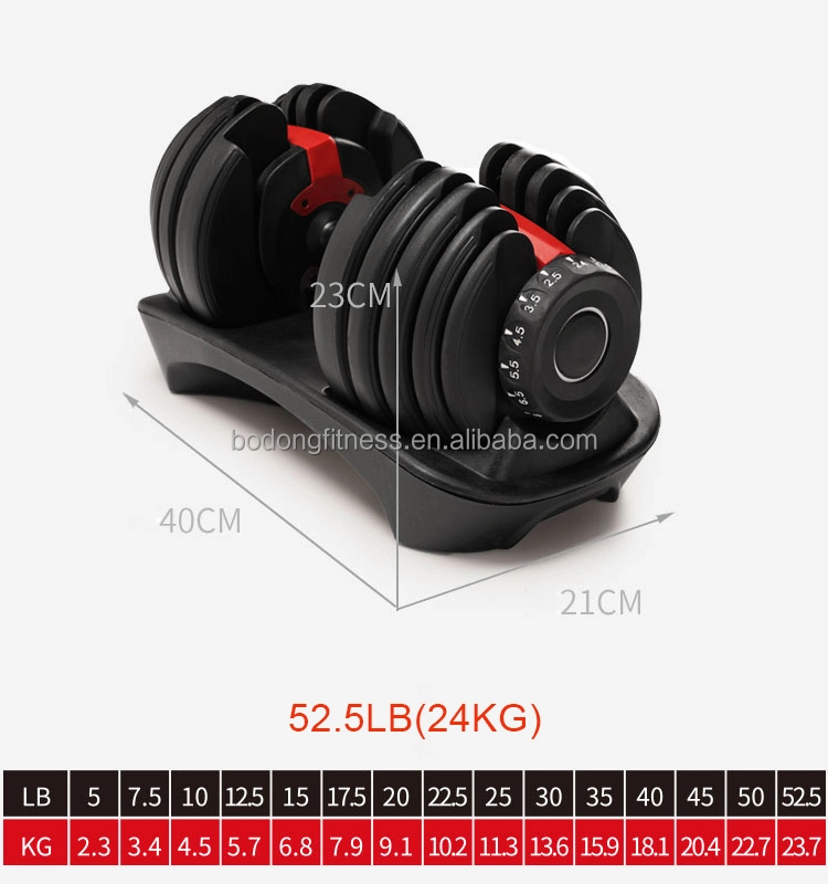 Home Gym Equipment Cast Iron Dumbbell Set 24kg 40kg Weights Lifting Training Rubber Adjustable Dumbbell