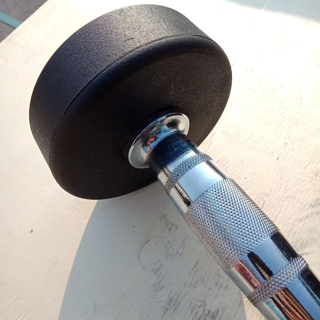 Black Round Head Rubber Coated Dumbbell in 2.5-50kg