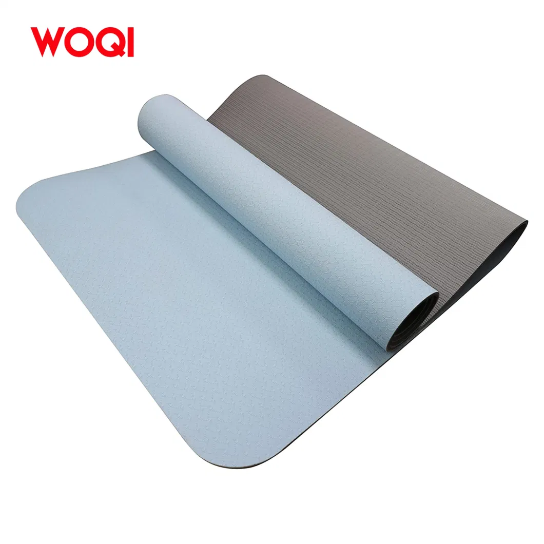 Woqi 6mm Non Slip TPE Printed Yoga Mat with Handbag Suitable for Pilates Home Fitness Mats