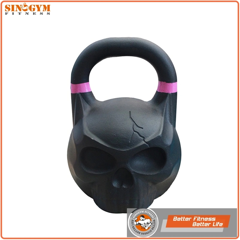 Powder Coated Solid Cast Iron Skull Weight Lifting Kettlebell