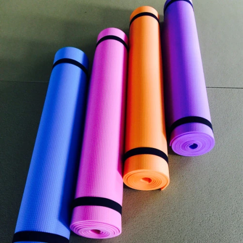 Environmentally Friendly Yoga Mat 4-10mm Thickness with Single Color