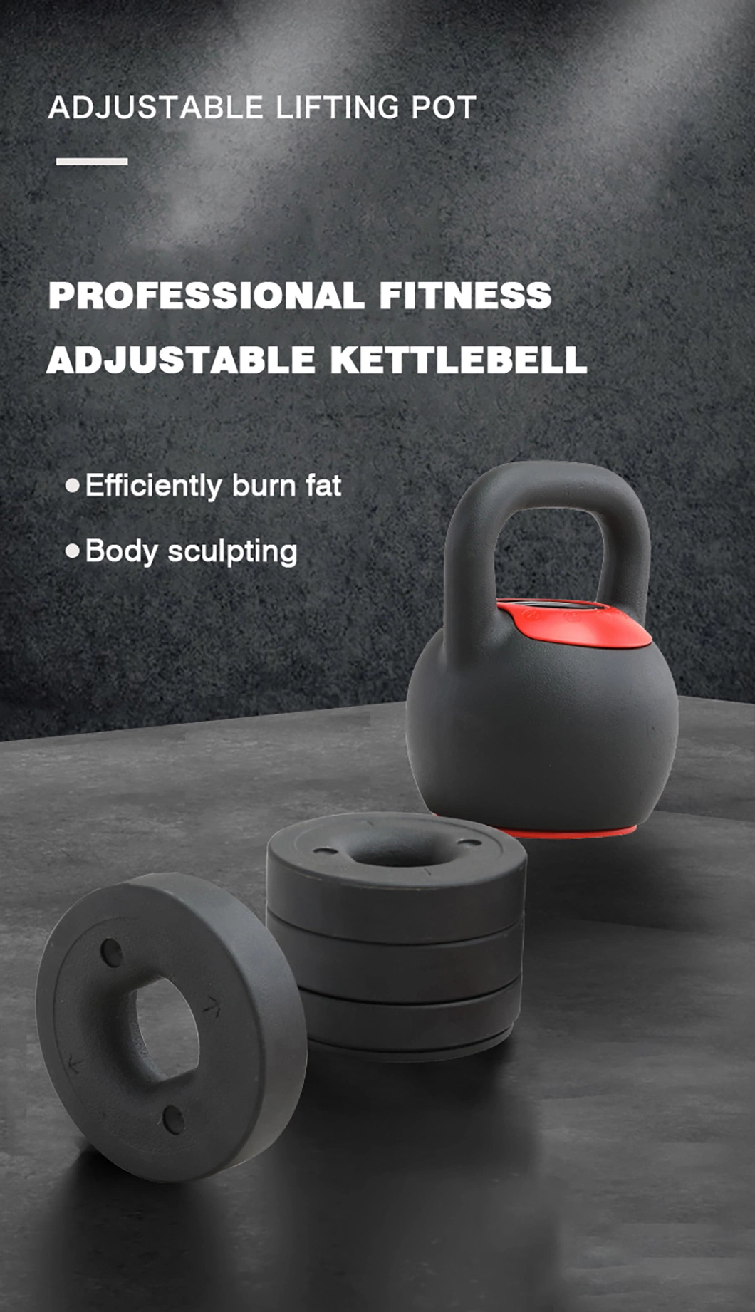 New Professional Home Use Fitness Adjustable Competition Kettlebell Free Weights Cast Iron