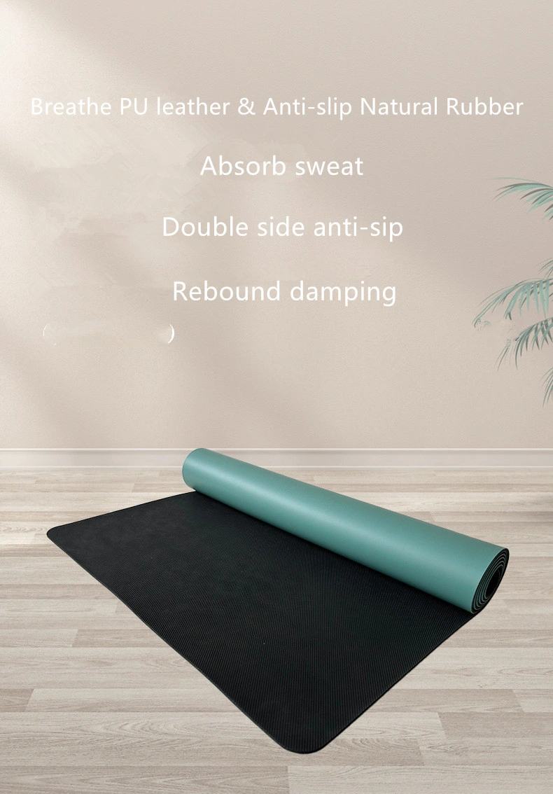 Anti-Slip Eco Friendly PU Leather Natural Rubber Yoga Mat Home Gym Mats