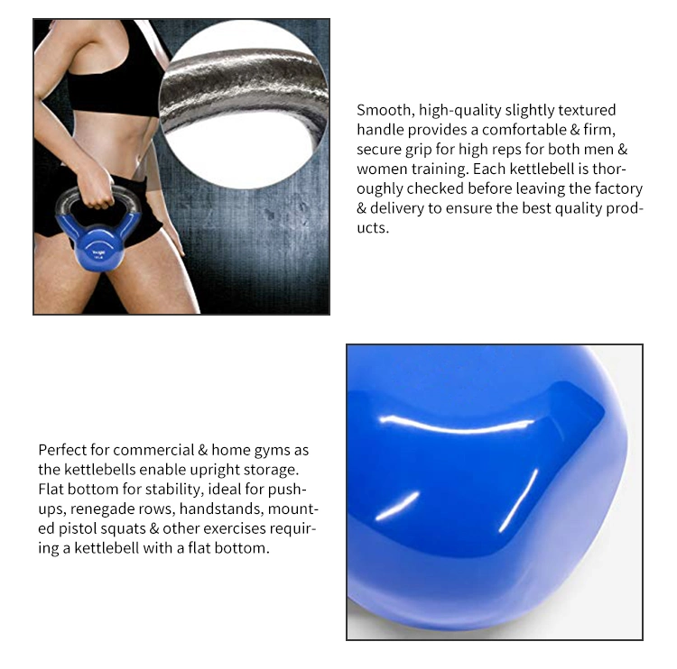 Home Gym Fitness Use No Slip Top Quality Body Building Cheap Rack Vinyl Kettlebell