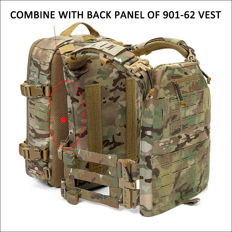 1000d Nylon Tactical Backpack Molle Plate Carrier Bag Military Light Weight Hiking Rucksack Compatible with Tactical Vest