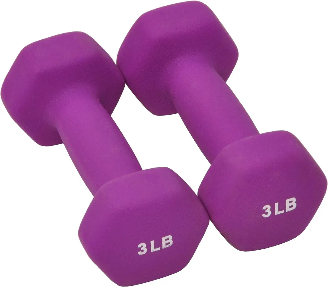 Home Gym Equipments 2.5kg/5kg/10kg/25kg Colorful Hex Dumbbell Set for Sale