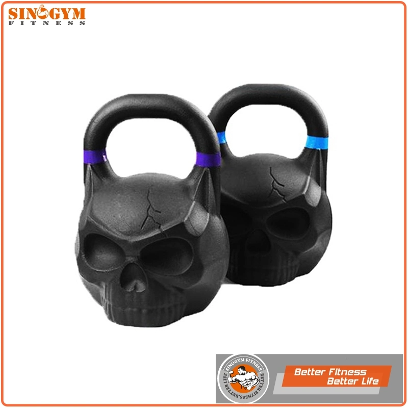 Powder Coated Solid Cast Iron Skull Weight Lifting Kettlebell