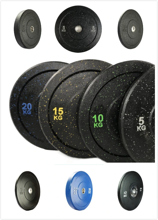 Colorful Home or Gym Use Black Rubber Weight Plate Bumper Plate 5-55lbs