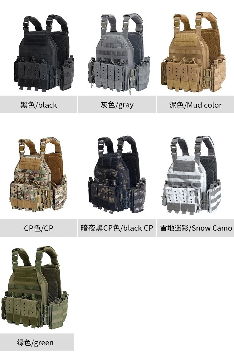 Many Colors Army Equipment Bulletproof Plate Carrier Tactical Vest for Outdoor Training