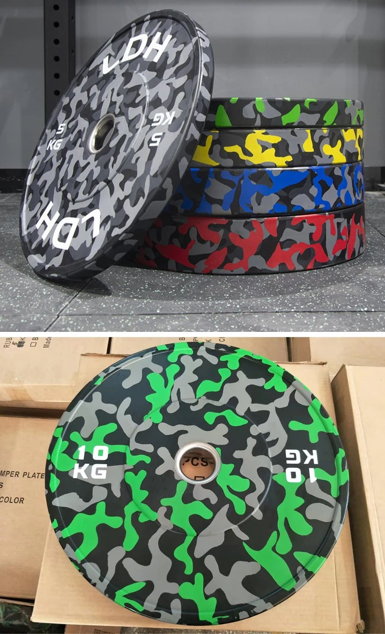 Home Gym Commercial Use New Arrival Weight Plate Camo Bumper Plate