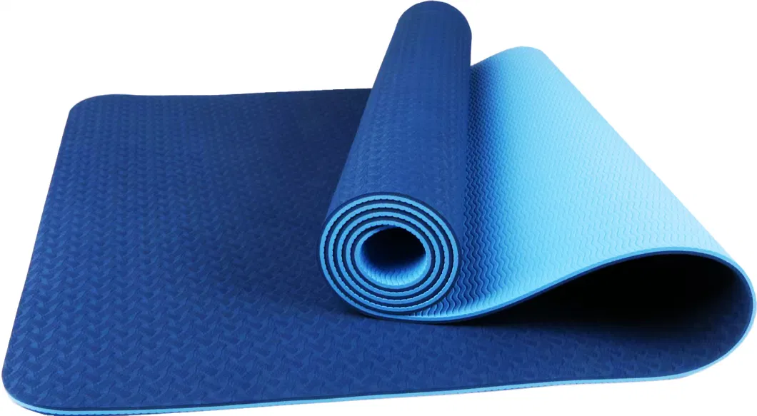 Custom Print Eco Friendly Foldable Natural TPE Yoga Mat with Carrying Strap