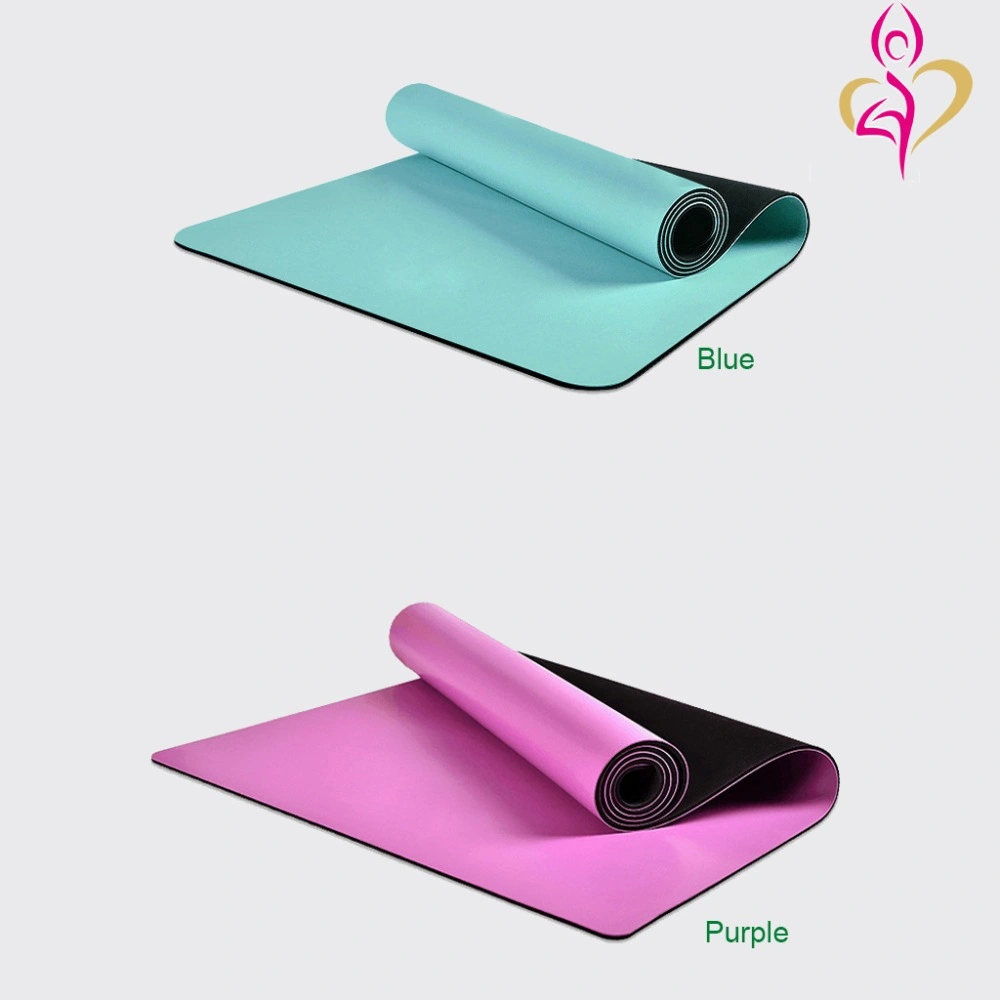 Leather Yoga Mat Do Exercise and Good Grip Rubber Base, Antiskid Eco-Friendly Rubber Yoga Mat with Embossed Logo
