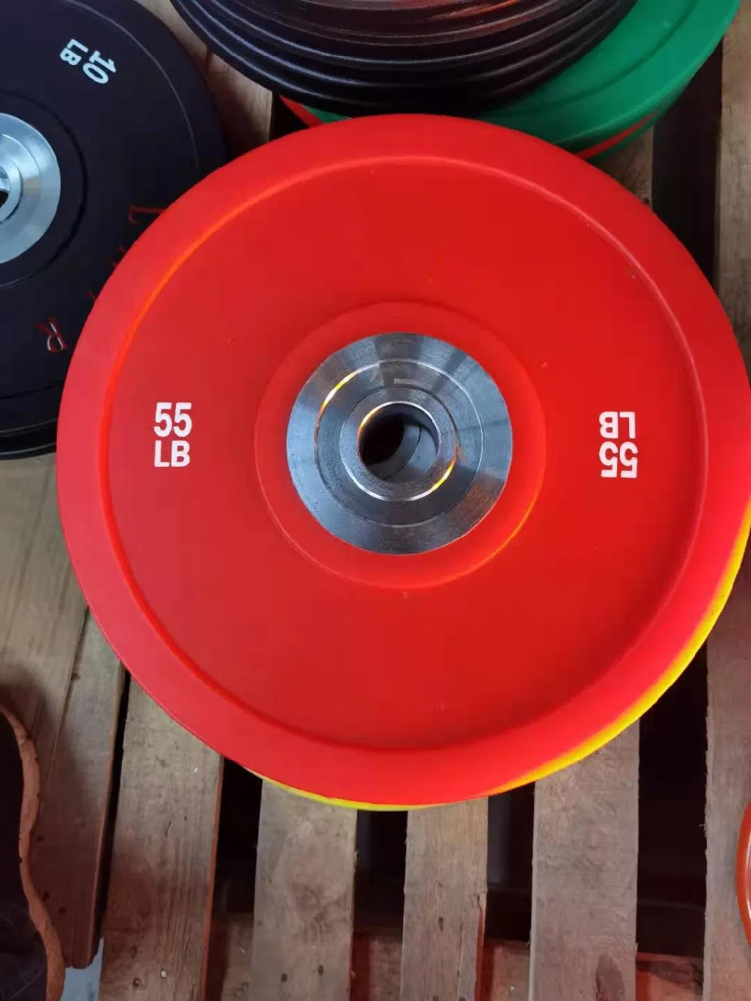 Gym Use Weight Lifting CPU Professional Bumper Plate with Chrome Hub