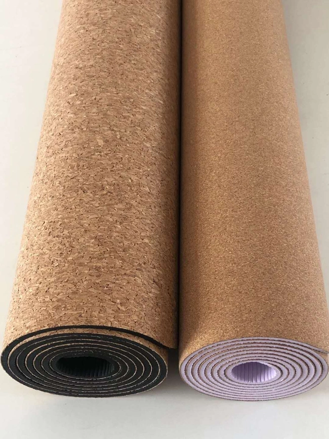 Light Eco Envoriment Easy to Carry Cork Surface TPE Yoga Mat with Strap