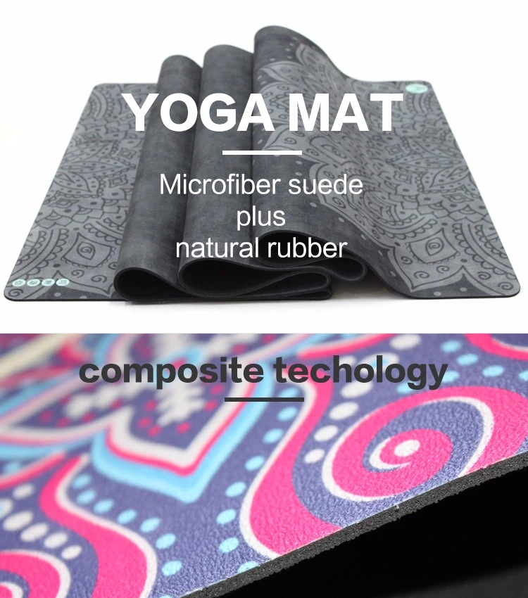 Home Gym Fitness Custom Logo Printed Eco Friendly High Density Non-Slip Anti-Skid Waterproof Gymnastics Supplies TPE Suede Natural Rubber Cork PU PVC Mat Yoga