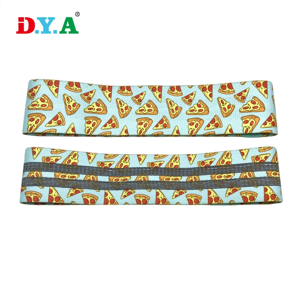 Heavy Duty Sublimation Printing Leg Hip Workout Resistance Band Latex Anti Slip Fabric Fitness Booty Loop Band