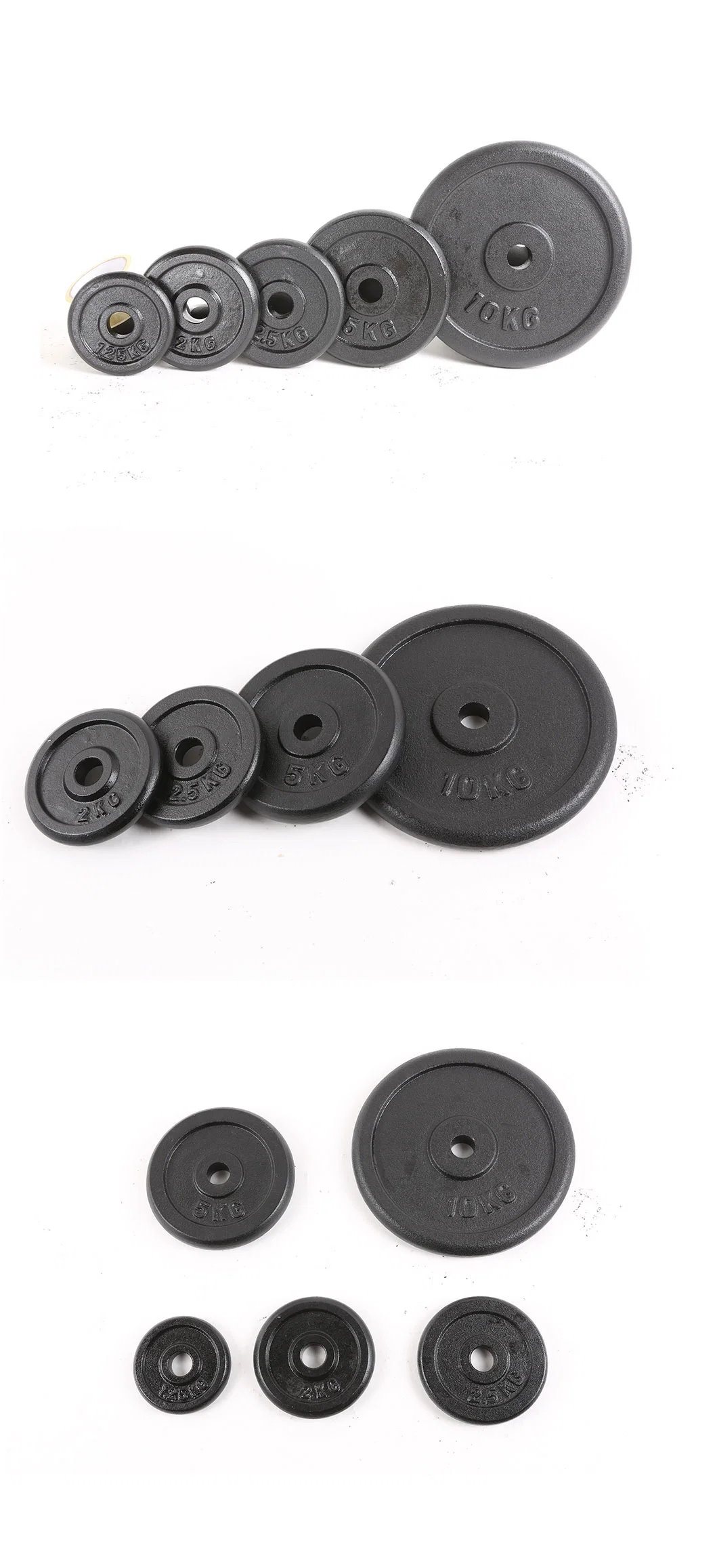 Black Painting Barbell Grip Weight Plates for Home