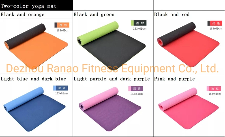 Professional Custom Design Size Print Exercise Pad Yoga Mate Fitness Eco Friendly Non-Slip 6mm TPE Yoga Mat