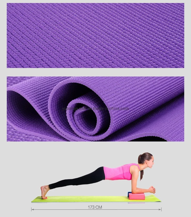 Single Layer 3mm 4mm 6mm Non Slip Eco Fridendly PVC Yoga Mat