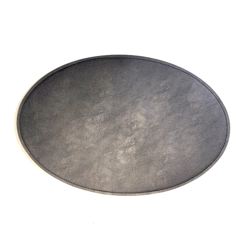 Custom Promotional Gift Vegan Leather Round Placemat Vinyl Table Mat