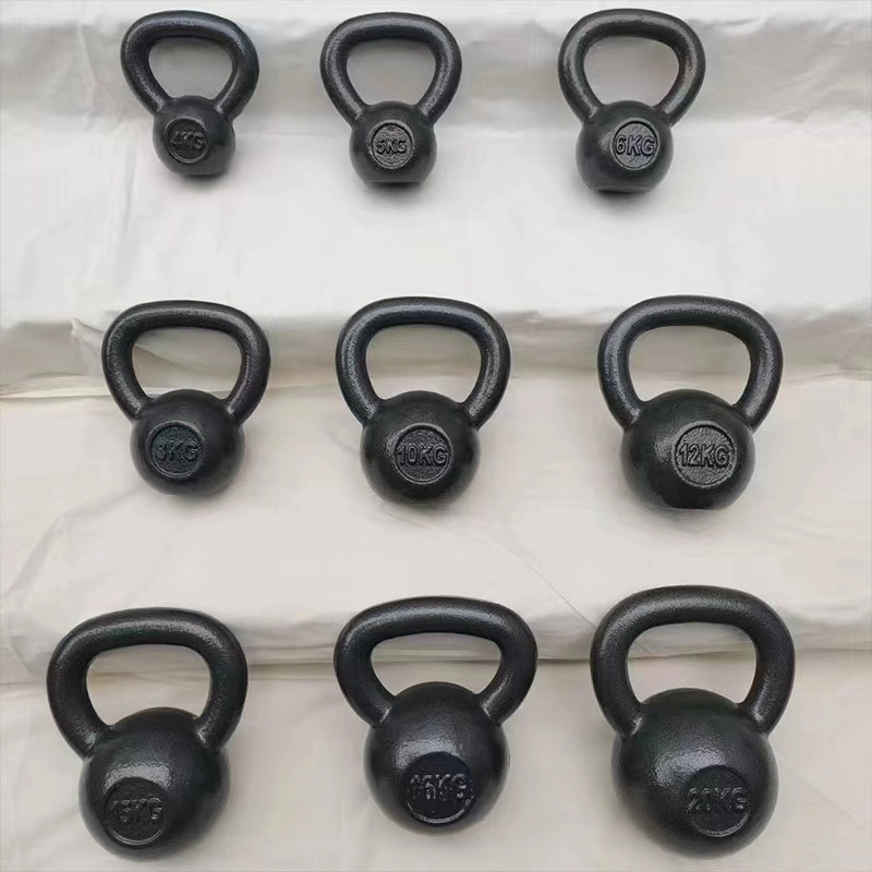 High Quality 4kg Black Spray Molded Kettlebell Iron Cast Kettlebell for Competition