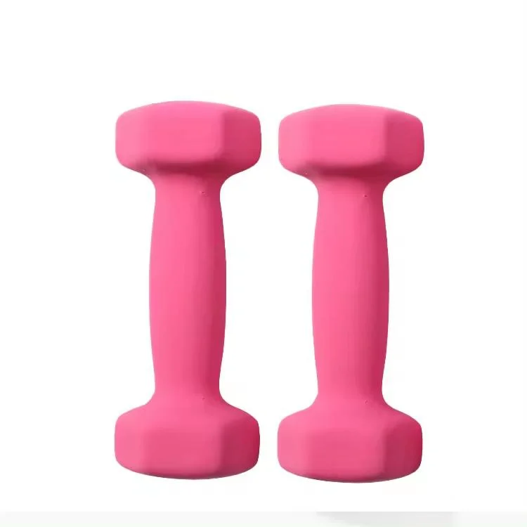 Hex Neoprene Gym Use Fitness Free Weight PVC Coated Rubber Yoga Dumbbell for Women