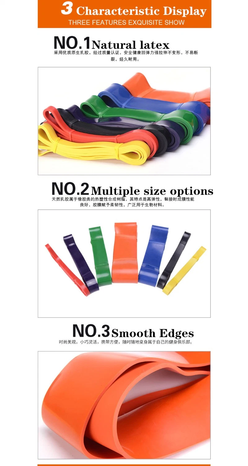 Unisex Fitness 208cm Rubber Resistance Bands Yoga Band Pilates Elastic Loop