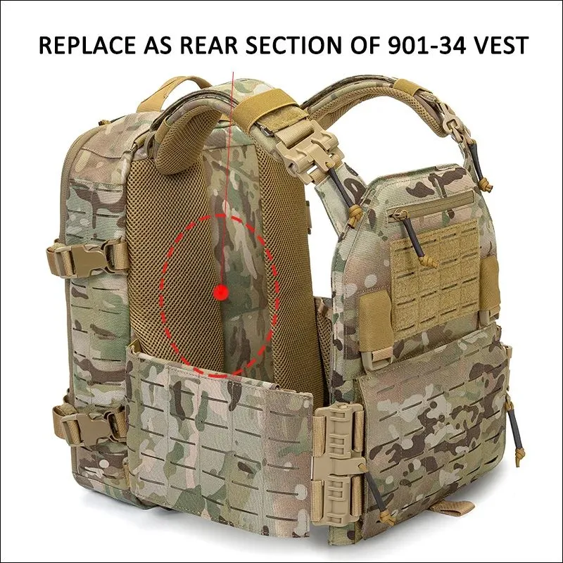 1000d Nylon Tactical Backpack Molle Plate Carrier Bag Military Light Weight Hiking Rucksack Compatible with Tactical Vest