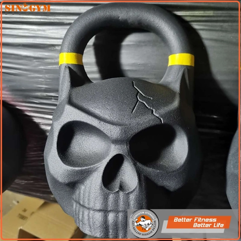 Powder Coated Solid Cast Iron Skull Weight Lifting Kettlebell