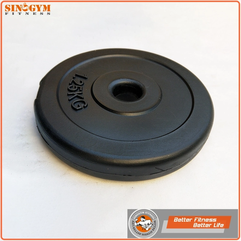 Black Plastic PE Cement Dumbbell Weight Plate